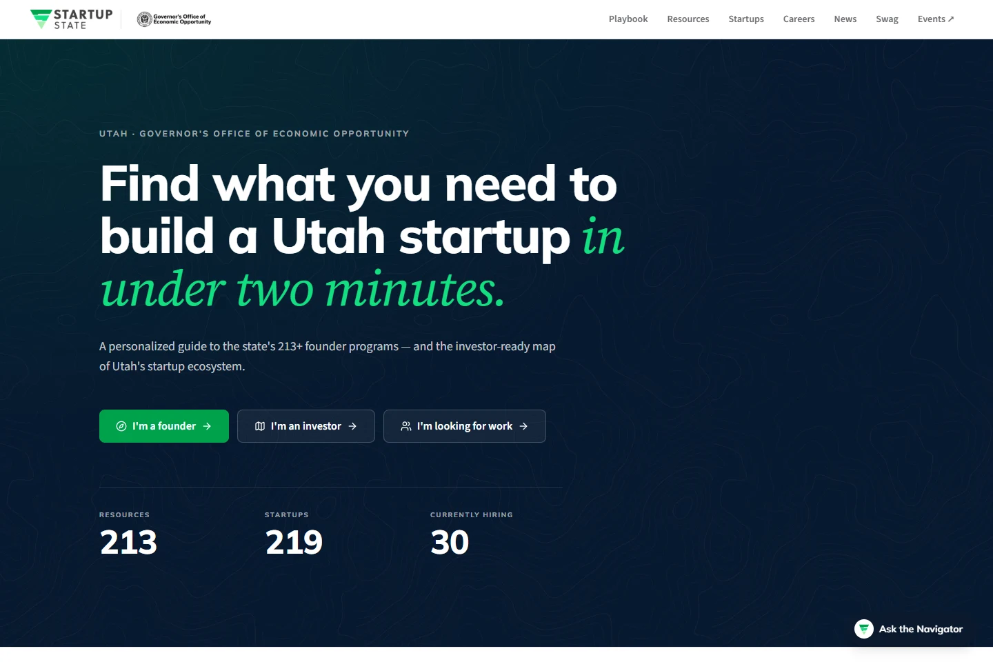 Startup State public demonstration of its Utah founder resource platform